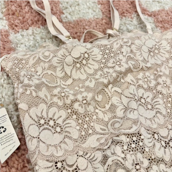 Hot as Hell (HAH) Ballet-core Lace-Up Reversible Cream Lace Bodysuit. Size Small - Picture 6 of 9